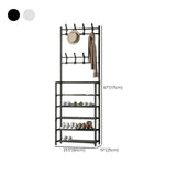 Shoe Storage Metal White Tall Coat Rack with Shelves Image - 18