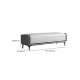 Short Grey Leather Upholstered Bedroom Bench with Legs #size