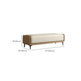 Short Grey Leather Upholstered Bedroom Bench with Legs Image - 17