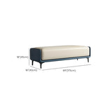 Short Grey Leather Upholstered Bedroom Bench with Legs Image - 22