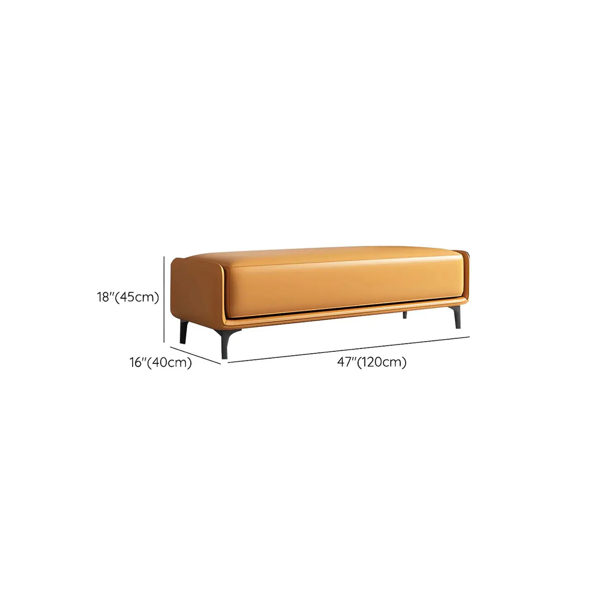 Short Grey Leather Upholstered Bedroom Bench with Legs Image - 26