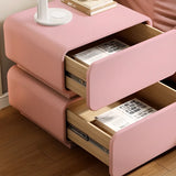 Short Height Wood Frame Two Drawers Kids Nightstand Image - 15