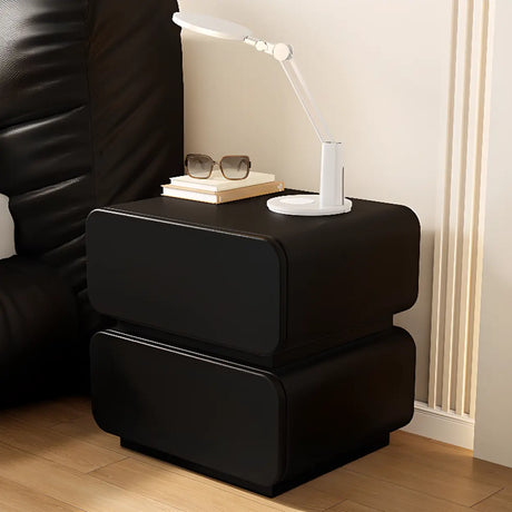 Short Height Wood Frame Two Drawers Kids Nightstand Image - 1