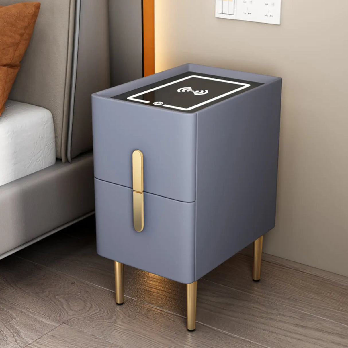 Short Height Wood Nightstand with Drawer Storage Image - 7