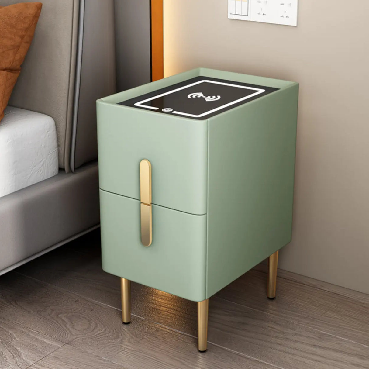 Short Height Wood Nightstand with Drawer Storage Image - 9