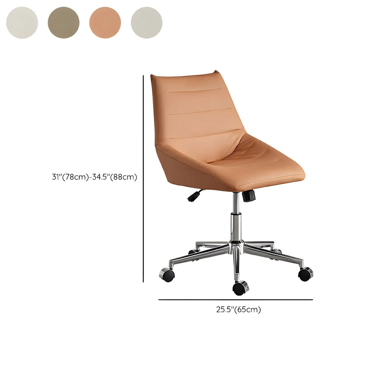 Silver Base Swivel Ergonomic Leather Office Chairs 