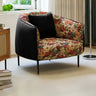 Silver Four Legs Leather Pillow Back Accent Chair Image - 16