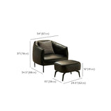 Silver Four Legs Leather Pillow Back Accent Chair #size