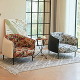 Silver Four Legs Leather Pillow Back Accent Chair Image - 6