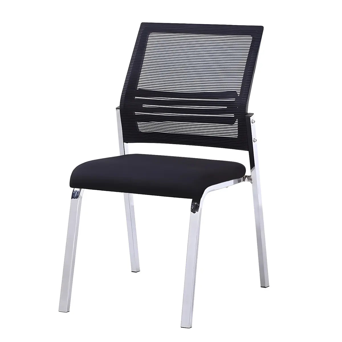 Silver Legs Ergonomic Modern Mesh Armless Office Chair Image - 10