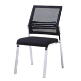 Silver Legs Ergonomic Modern Mesh Armless Office Chair Image - 10