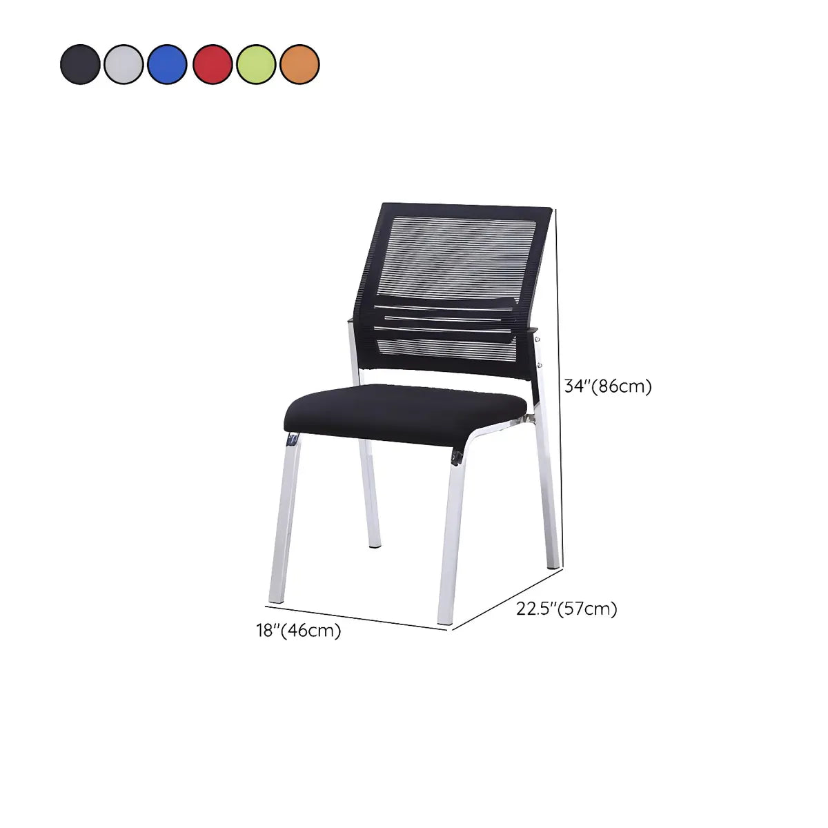 Silver Legs Ergonomic Modern Mesh Armless Office Chair 