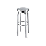 Silver Round Stainless Steel Backless Bar Stool Image - 8