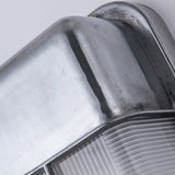 Silver Simple Geometric Chrome Outdoor Glass Wall Light Image - 10