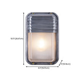 Silver Simple Geometric Chrome Outdoor Glass Wall Light #size