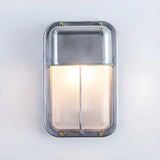 Silver Simple Geometric Chrome Outdoor Glass Wall Light Image - 7