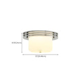 Silver White Glass Cylinder Flush Mount Ceiling Light #size