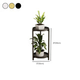 Simple 2-Tiers Round Floor Metal Base Plant Stand Black Image - 23