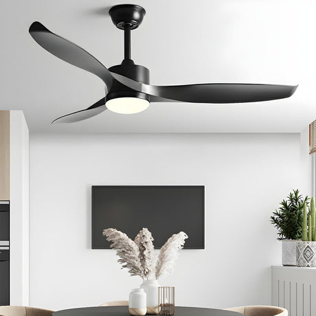 Simple 3 Blade Adjustable LED Ceiling Fan with Light Image - 1