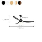 Simple 3 Blade Adjustable LED Ceiling Fan with Light #size