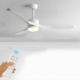 Simple 3 Blade Adjustable LED Ceiling Fan with Light Image - 2
