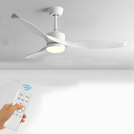Simple 3 Blade Adjustable LED Ceiling Fan with Light Image - 2