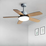 Simple 5 Blades Standard Chandelier Ceiling Fan Light Image - 1