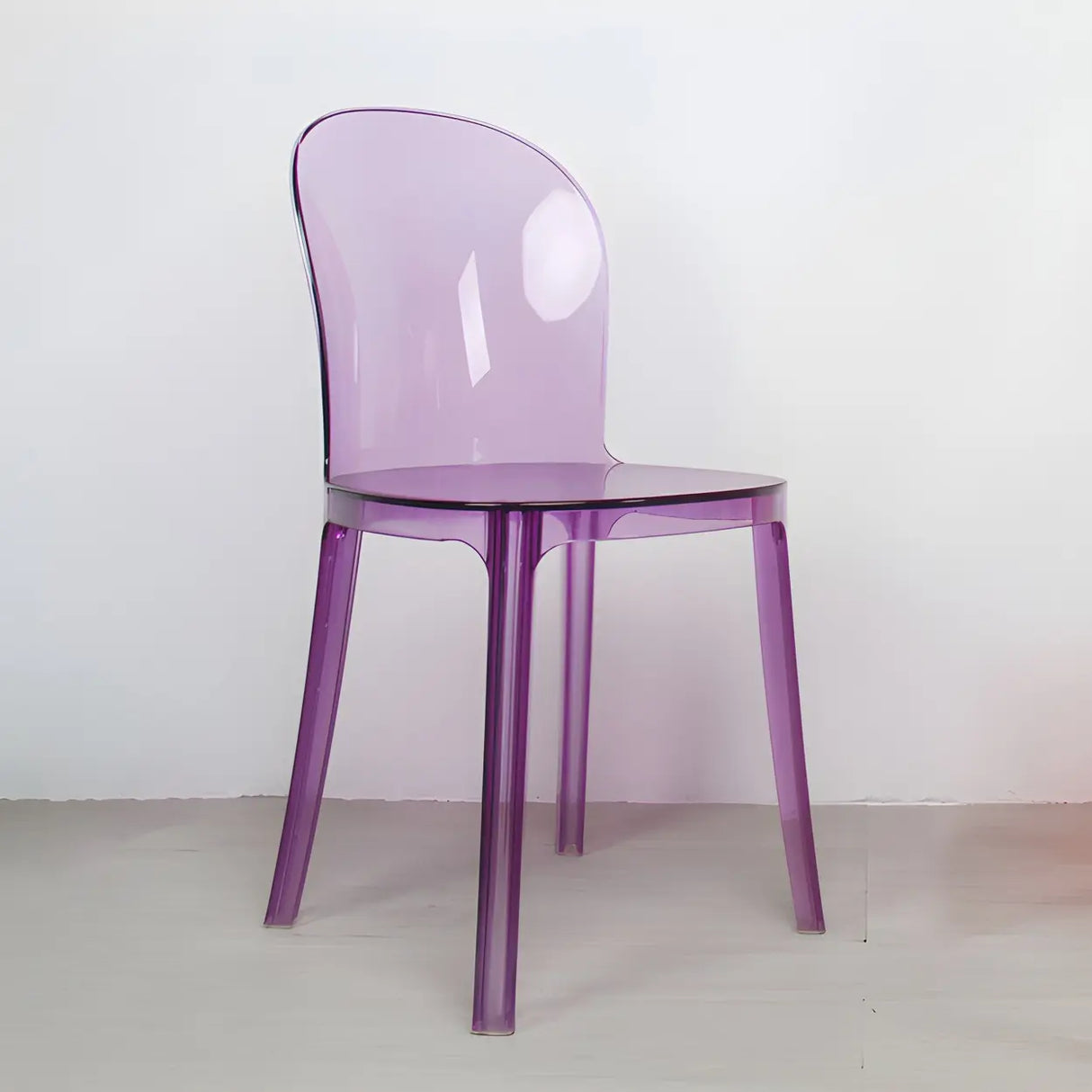 Simple Acrylic Low Back Armless Dining Side Chair Image - 2