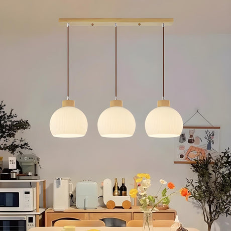 Simple Adjustable 3-Light Dome Island Pendant Light Image - 1