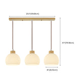 Simple Adjustable 3-Light Dome Island Pendant Light #size