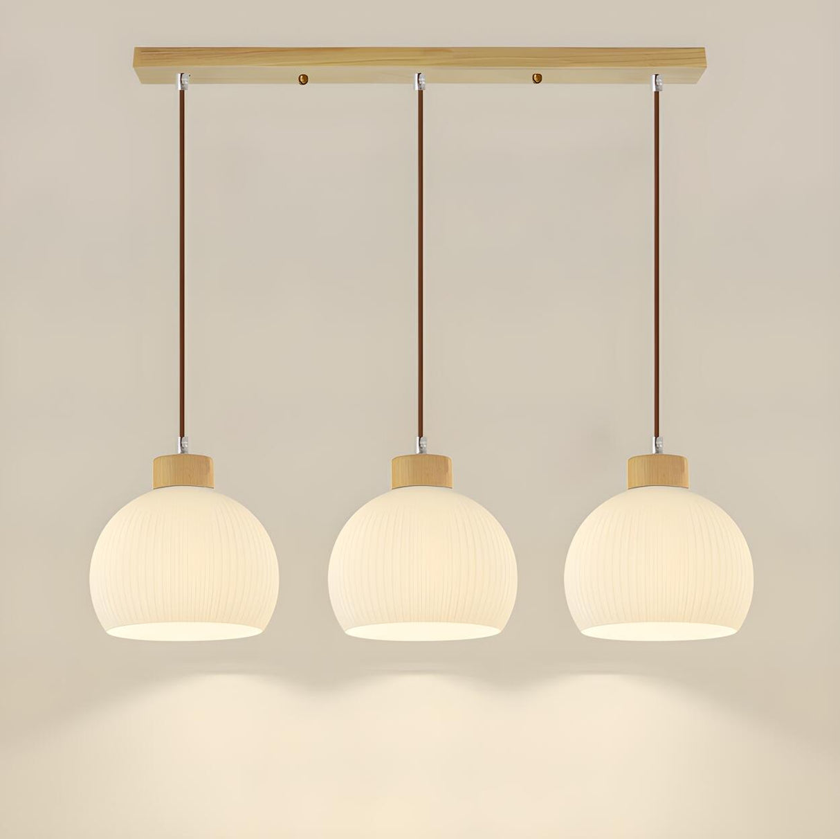 Simple Adjustable 3-Light Dome Island Pendant Light Image - 4