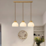 Simple Adjustable 3-Light Dome Island Pendant Light Image - 5