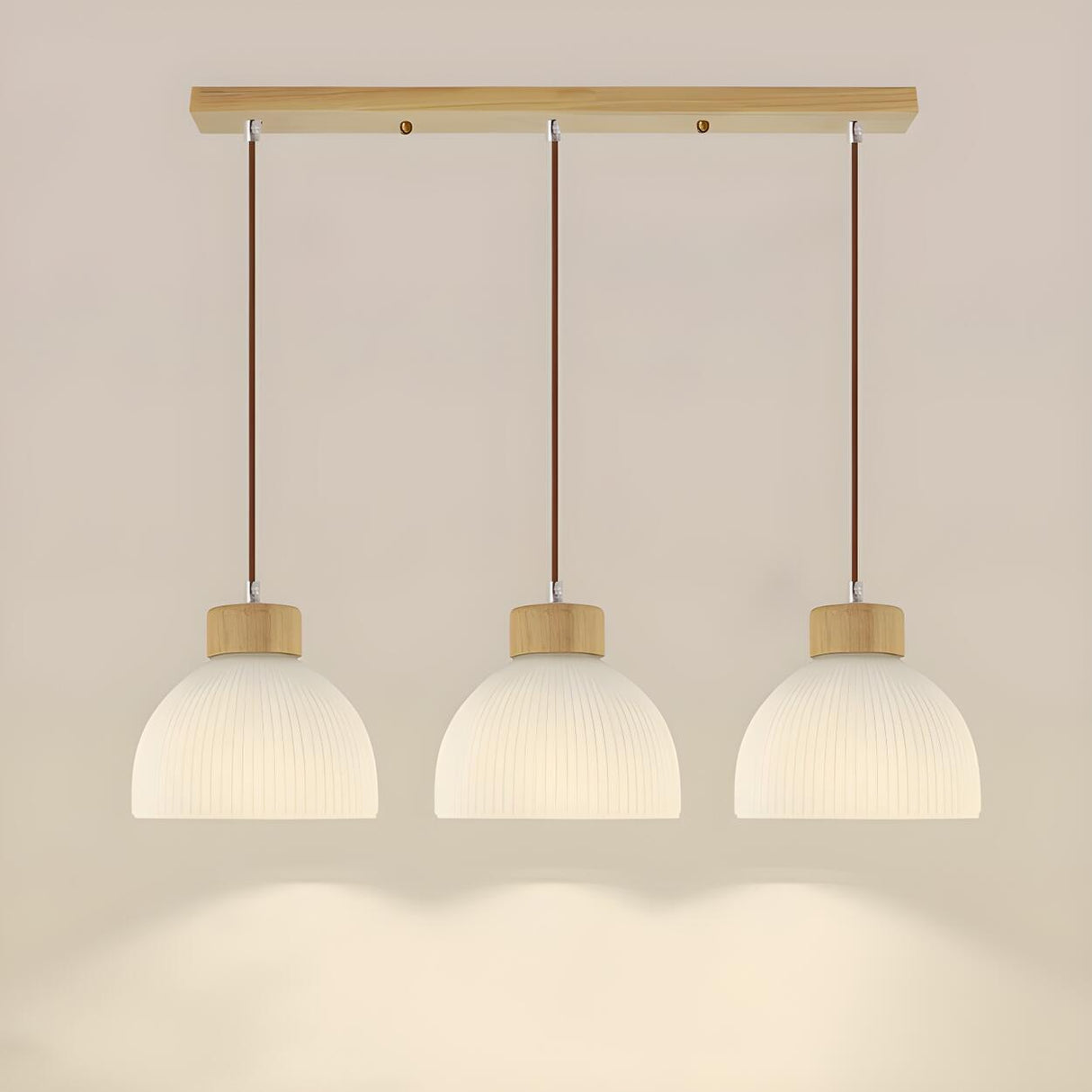 Simple Adjustable 3-Light Dome Island Pendant Light Image - 8