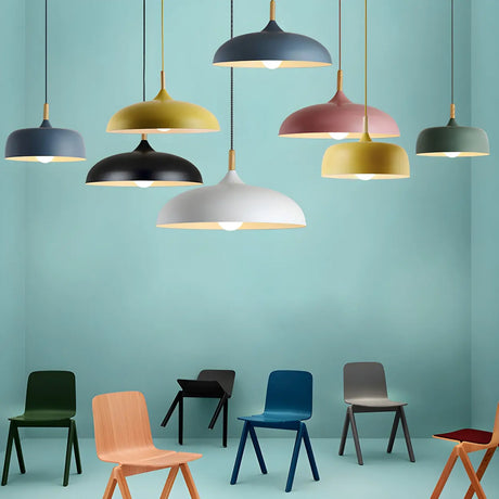 Simple Adjustable Dome-Shaped Iron Cord Pendant Light Image - 1
