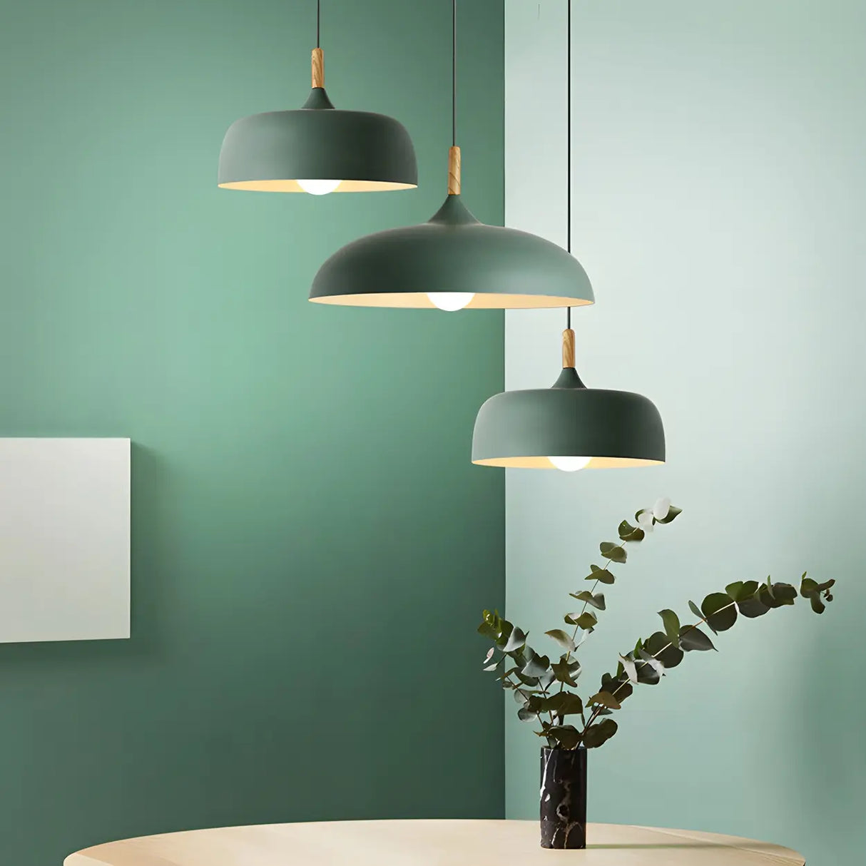 Simple Adjustable Dome-Shaped Iron Cord Pendant Light Image - 18