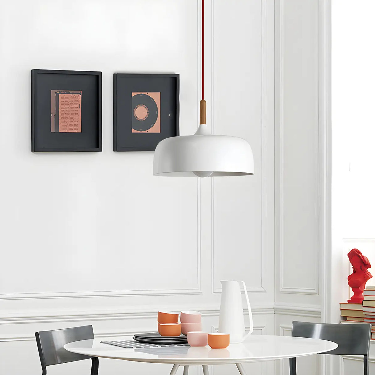 Simple Adjustable Dome-Shaped Iron Cord Pendant Light Image - 21