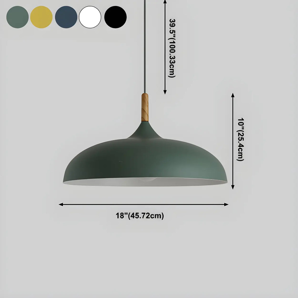 Simple Adjustable Dome-Shaped Iron Cord Pendant Light Image - 24