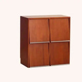 Simple Auburn Small Solid Wood Modular Cube Bookcase Image - 2