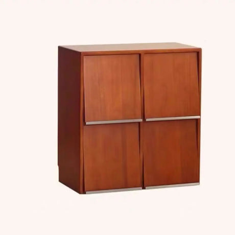 Simple Auburn Small Solid Wood Modular Cube Bookcase Image - 2