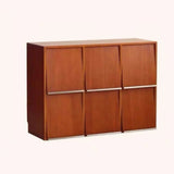 Simple Auburn Small Solid Wood Modular Cube Bookcase Image - 3