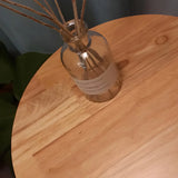 Simple Barrel Wooden Base Floor Lamp with Side Table Image - 6