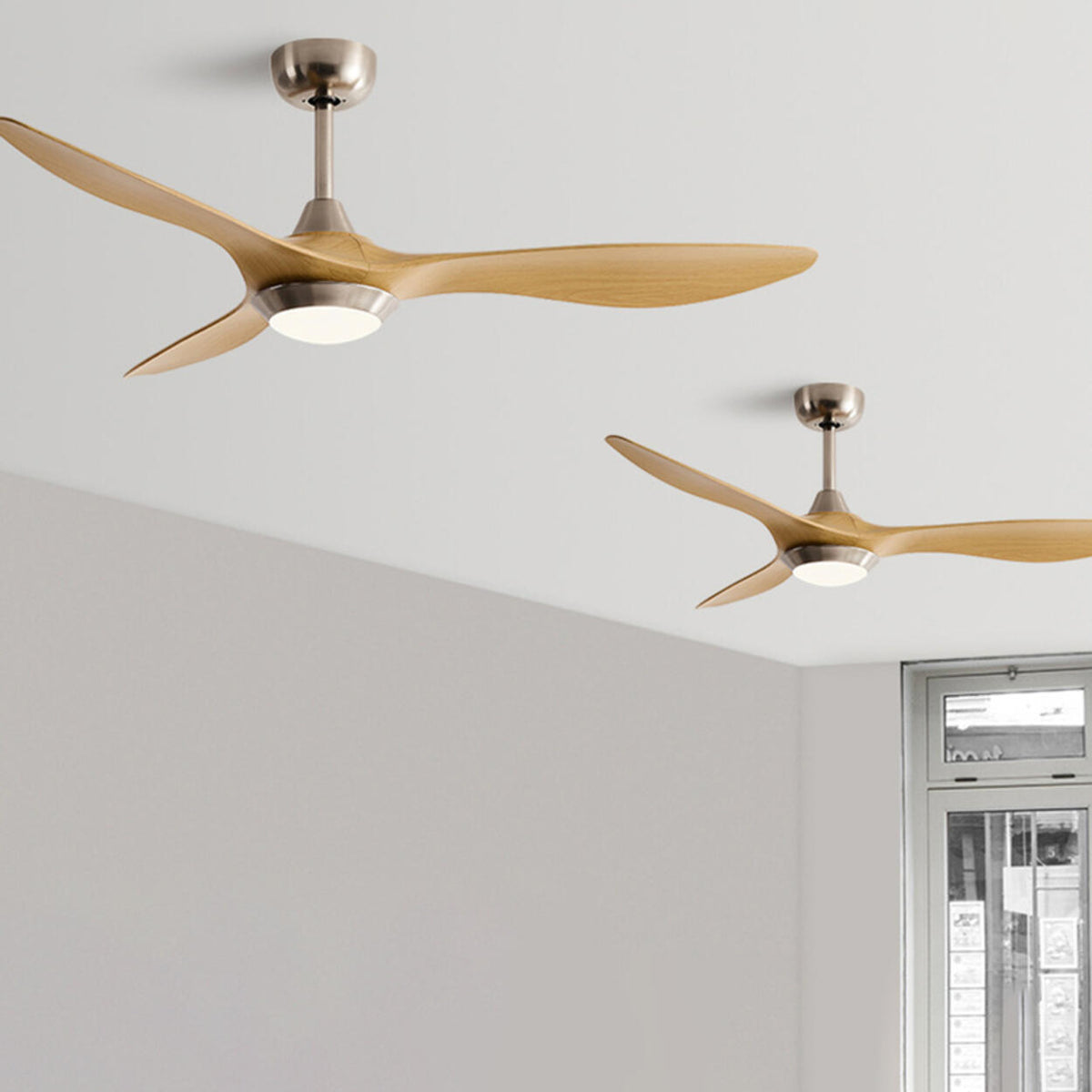 Simple Bedroom 3 Blade Wood Ceiling Fan with Light – Homebaa