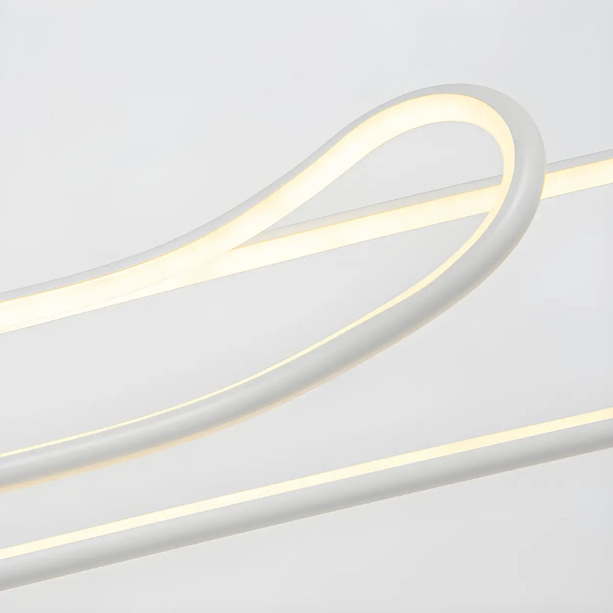 Simple  Bedroom White Curve LED Metal Floor Lamp Image - 10