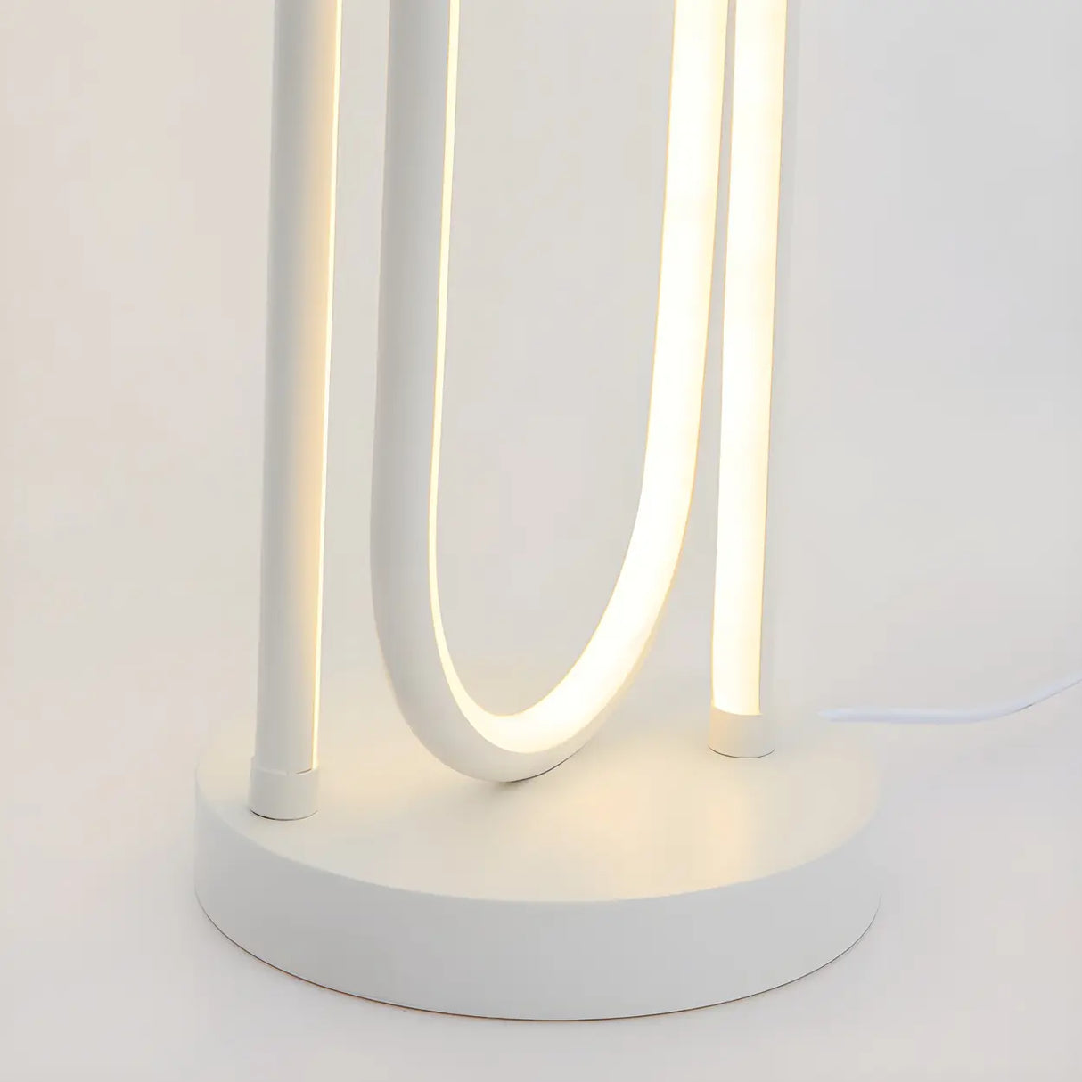 Simple  Bedroom White Curve LED Metal Floor Lamp Image - 12