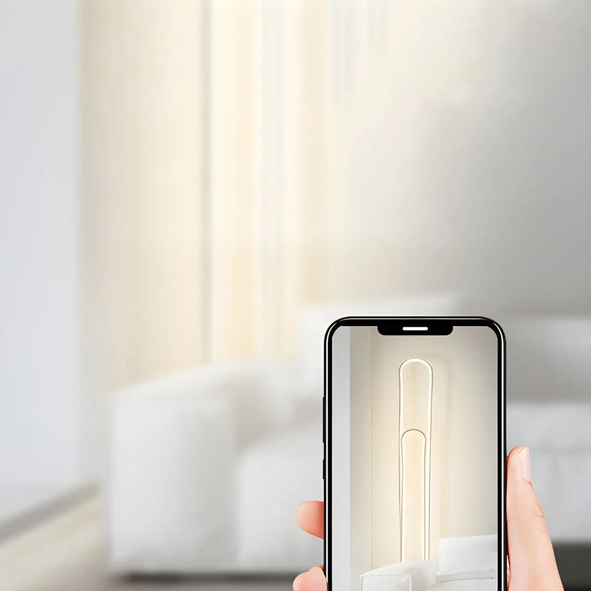 Simple  Bedroom White Curve LED Metal Floor Lamp Image - 13