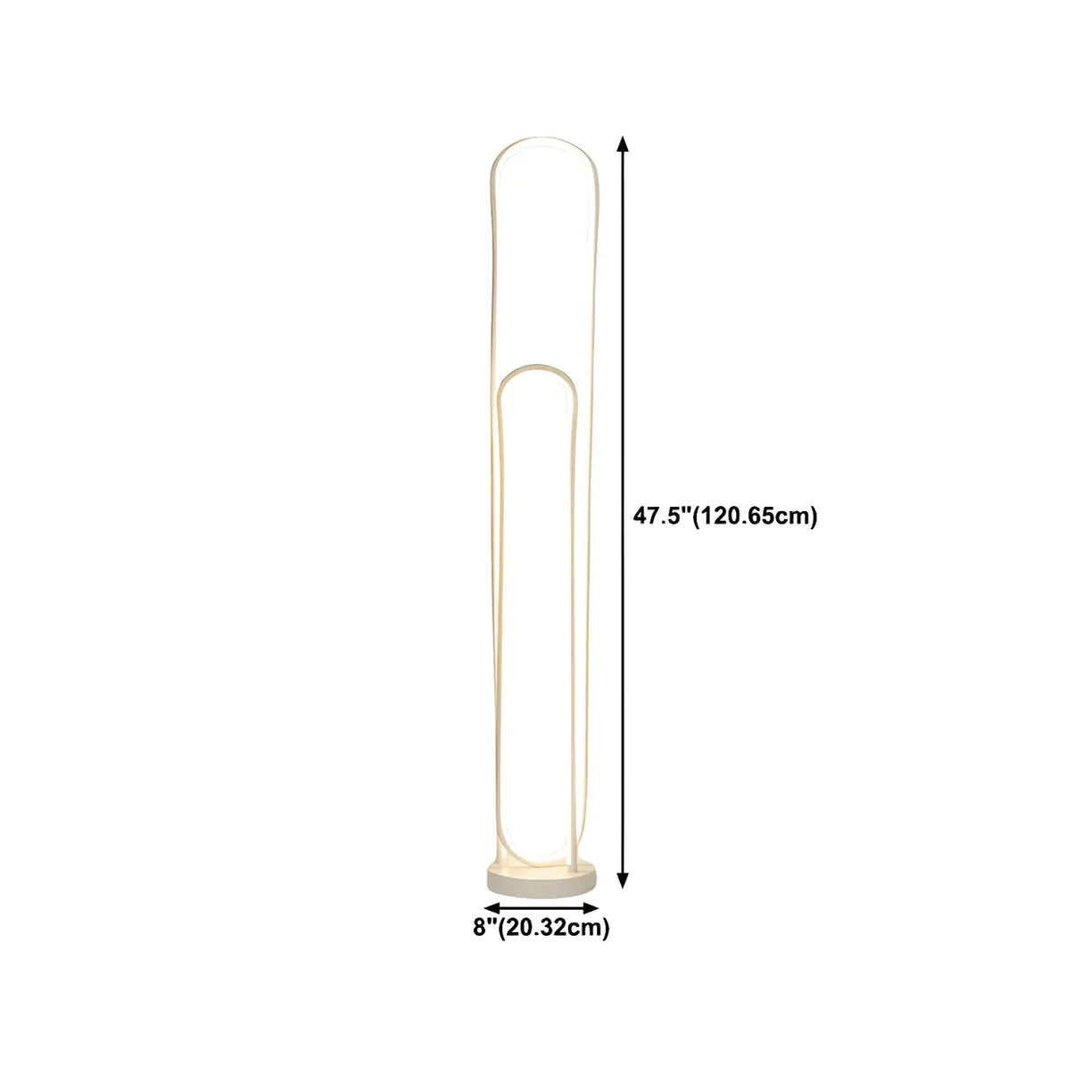Simple  Bedroom White Curve LED Metal Floor Lamp 