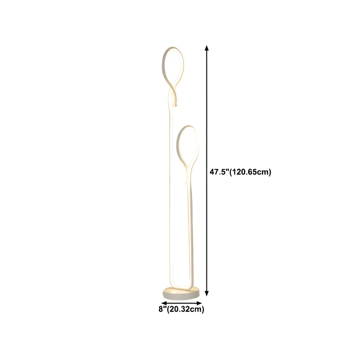Simple  Bedroom White Curve LED Metal Floor Lamp Image - 17