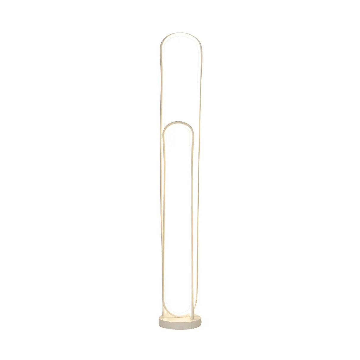 Simple  Bedroom White Curve LED Metal Floor Lamp Image - 5