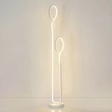 Simple  Bedroom White Curve LED Metal Floor Lamp Image - 6
