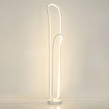 Simple  Bedroom White Curve LED Metal Floor Lamp Image - 7